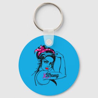 Starke Rosie The Riveter Brustkrebsaufklärung Schlüsselanhänger
