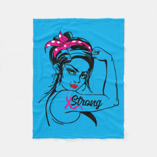 Starke Rosie The Riveter Brustkrebsbewusstsein Fleecedecke