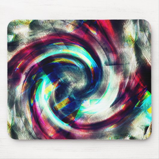 Starke rote bis blaue Spirale über graue, raue For Mousepad (Vorne)