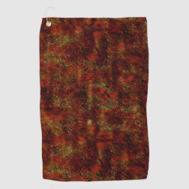 Starke rote Haut über grobgrau Golfhandtuch