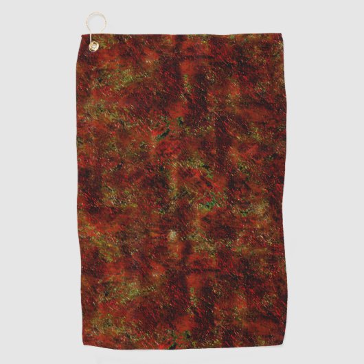 Starke rote Haut über grobgrau Golfhandtuch (Vorderseite)