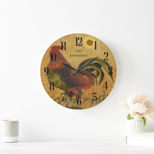 STARKE RUSTIKROOSTER AMERICANA GROßE WANDUHR (Zuhause)