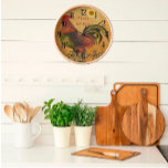 STARKE RUSTIKROOSTER AMERICANA UHR<br><div class="desc">Ich Liebe diesen Hahn - mit einem echten Holzrahmen. Würde eine einzigartige Geschenkidee für einen anderen ländlichen Bauernhof oder rustikalen Hahnenliebhaber, oder für jemanden wie mich, der in einer großen Stadt lebt. Diese Uhr besticht durch einen stolzen Hahn mit einer fantasievollen Sonne. Bestellen Sie diese benutzerdefinierte Rundwand für Ihre Zuhause...</div>