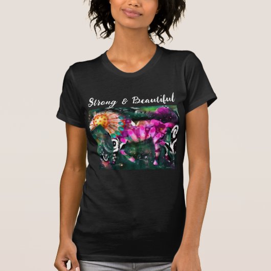 Starke schöne Abstrakte Whimsical Horse Malerei T-Shirt (Vorderseite)
