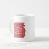 Stärke-Schrift Rot Florales Muster Kaffeetasse (Vorderseite Links)