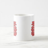 Stärke-Schrift Rot Florales Muster Kaffeetasse (Mittel)
