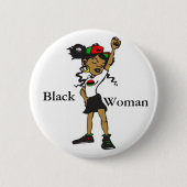 Starke schwarze Frau Button (Vorderseite)