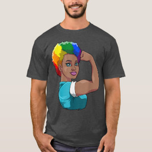 Starke schwarze Frau LGBTQ Prix Black History Mona T-Shirt