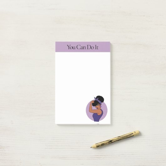 Starke schwarze Frau Post-it-Notizen Post-it Klebezettel (Auf Schreibtisch)