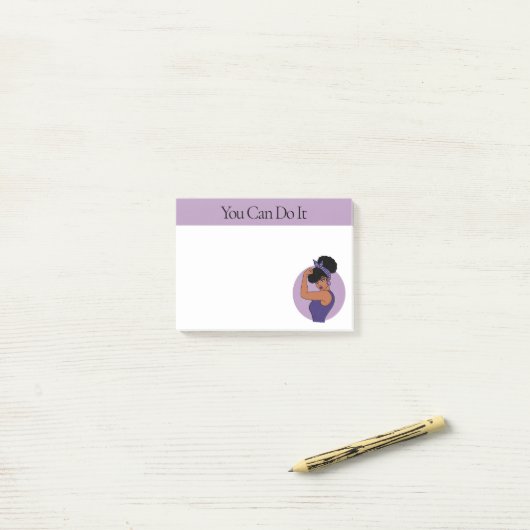 Starke schwarze Frau Post-it-Notizen Post-it Klebezettel (Auf Schreibtisch)