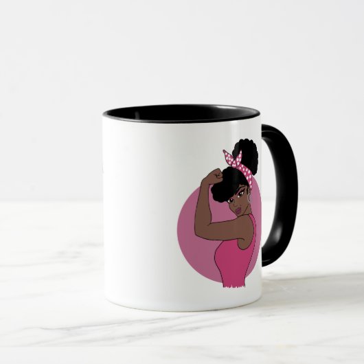 Starke schwarze Frauen-Tasse Tasse (VorderseiteRechts)