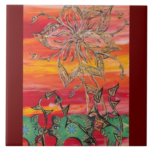 Starke Schwein-Fliese Fliese (Vorderseite)