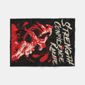 Stärke Selbstvertrauen Karate Kampfgeist Martial Fleecedecke (Vorderseite (Horizontal))