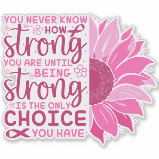 Starke Sensibilisierung für Brustkrebs Aufkleber (Vorderseite)