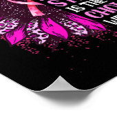 Starke Sonnenblume Rosa Ribbon Brustkrebs A Poster (Ecke)