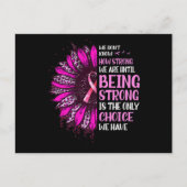 Starke Sonnenblume Rosa Ribbon Brustkrebs A Postkarte (Vorderseite)