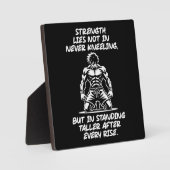 Stärke, Stand Tal - Fitness, Hektik, Erfolg Fotoplatte (Vorderseite)