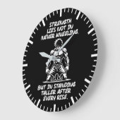 Stärke, Stand Tal - Fitness, Hektik, Erfolg Große Wanduhr (Winkel)