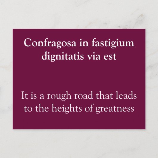 Starke Straße führt zu Größe - Zitat von Seneca Postkarte (Vorderseite)