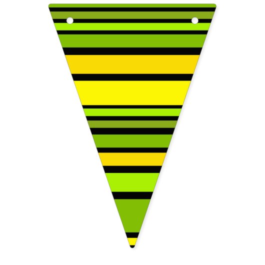 Starke Streifen - grün-gelb Wimpelkette (Dritte Fahne)