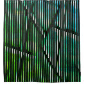 Starke Streifen über grünes abstraktes Design Duschvorhang (Vorderseite)