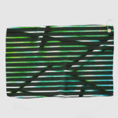 Starke Streifen über grünes abstraktes Design Golfhandtuch (Horizontal)