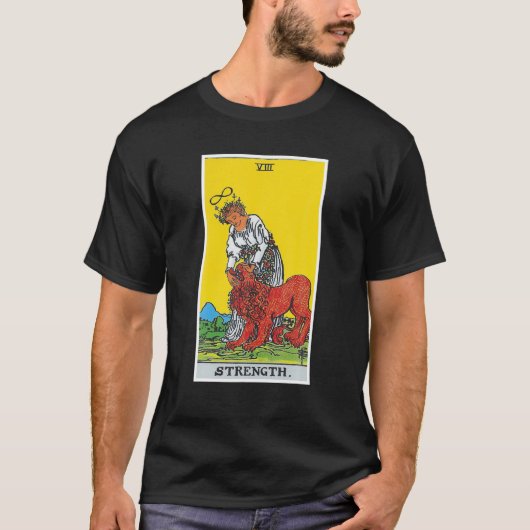 Stärke Tarot Card Occult Glaufs Divination Magi T-Shirt (Vorderseite)
