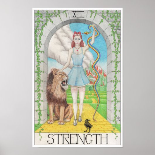 Stärke-Tarotkarte Poster (Vorne)