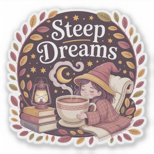 Starke Träume - Gemütlicher Hexentee Aufkleber (Vorderseite)