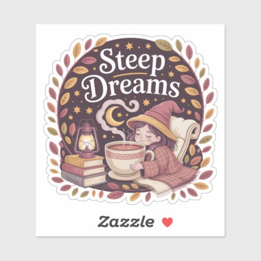 Starke Träume - Gemütlicher Hexentee Aufkleber (Blatt)