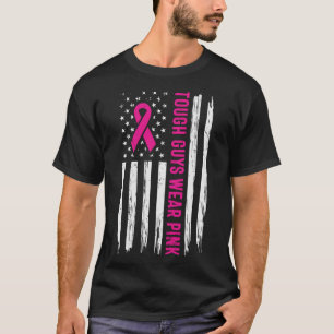 Starke Typ tragen rosa amerikanische Flagge Brustk T-Shirt