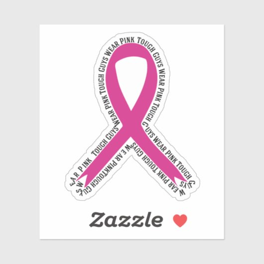 Starke Typ tragen rosa Brustkrebs-Bewusstsein Aufkleber (Blatt)