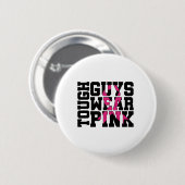 Starke Typ tragen rosa Brustkrebs-Bewusstsein Button (Vorne & Hinten)
