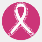 Starke Typ tragen rosa Brustkrebs-Bewusstsein Runder Aufkleber (Vorderseite)