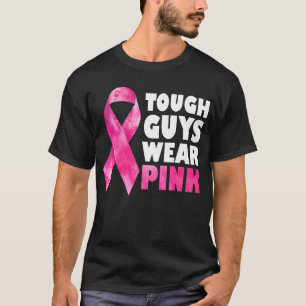Starke Typ tragen rosa Brustkrebs-Bewusstsein T-Shirt