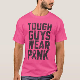 Starke Typ tragen rosa Brustkrebs-Bewusstsein T-Shirt