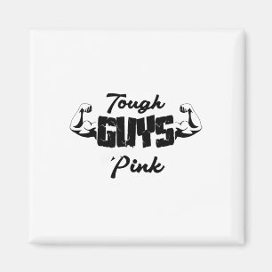Starke Typ tragen rosa Brustkrebs-Bewusstseinsbild Magnet