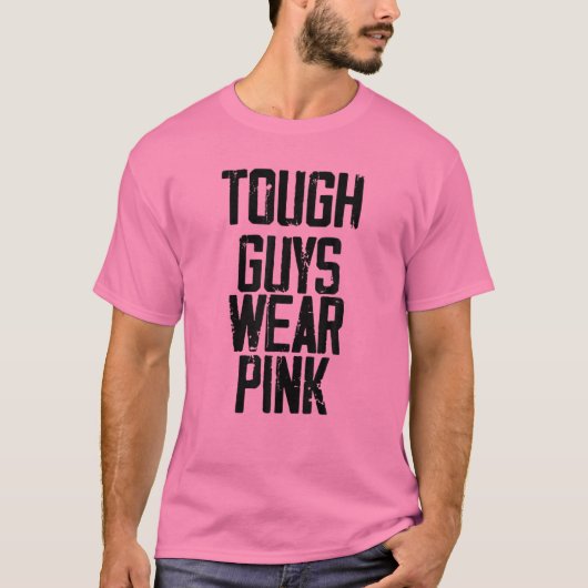 Starke Typ tragen rosa, jugendliches Brustkrebs-Be T-Shirt (Vorderseite)