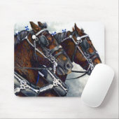 Stärke u. Ruhm Percheron Pferdeteam-Mausunterlage Mousepad (Mit Mouse)