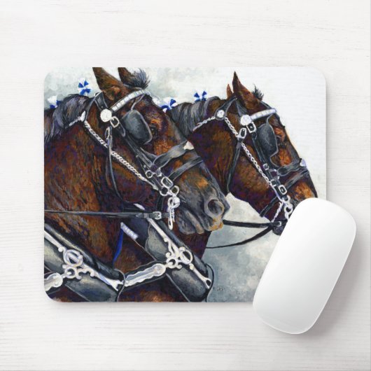 Stärke u. Ruhm Percheron Pferdeteam-Mausunterlage Mousepad (Mit Mouse)