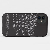 Stärke u. Würde (Schwarzes) Case-Mate iPhone Hülle (Rückseite (Horizontal))