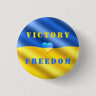 Starke Ukraine - ukrainische Flagge - Sieg der Fre Button