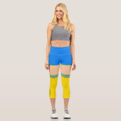 Starke ukrainische Capri-Leggings - ukrainische Fl Capri Leggings (Vorderseite)