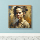 Starke unabhängige junge Frau: Schönheit fesseln Leinwanddruck (Insitu (Holzboden))