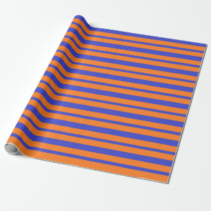 Starke und dünne blaue und orange Streifen Geschenkpapier