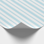 Starke und dünne blaue und weiße Pastellstreifen Geschenkpapier (Ecke)