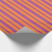 Starke und dünne lila und orange Streifen Geschenkpapier (Ecke)