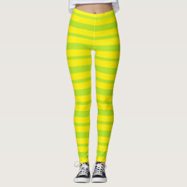 Starke und dünne Limone grüne und gelbe Streifen Leggings