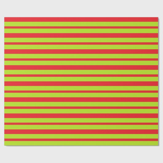 Starke und dünne Limone grüne und rote Streifen Geschenkpapier (Flach)