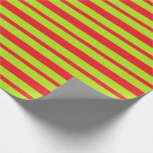 Starke und dünne Limone grüne und rote Streifen Geschenkpapier (Ecke)